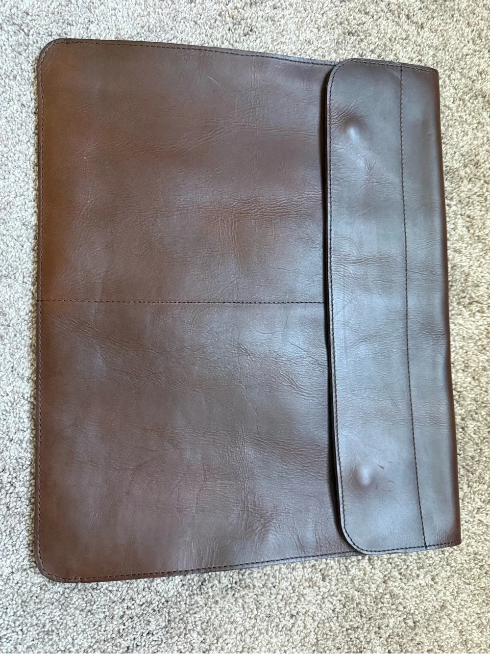 Genuine Leather Brown Portfolio Document Sleeve -